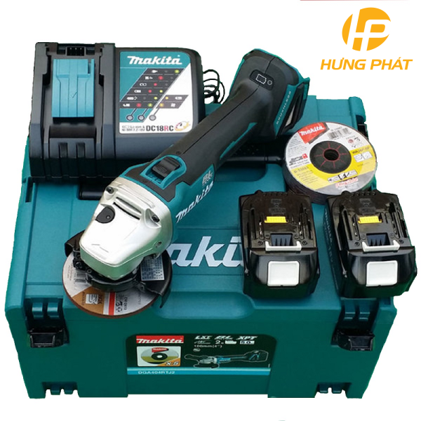 Máy mài góc dùng pin Makita DGA404RME (Sạc nhanh(DC18RC), 2 pin 4.0 Ah(BL1840B))