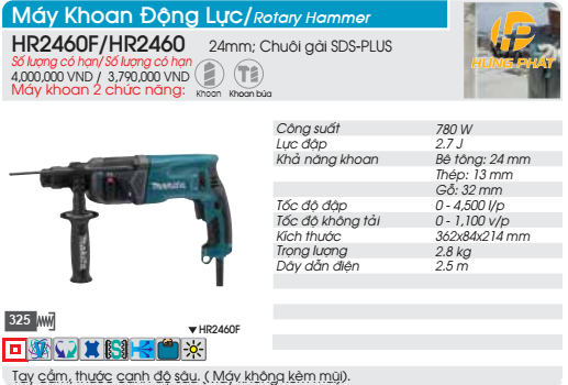 Máy khoan động lực Makita HR2460F