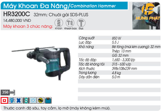 Máy khoan đa năng Makita HR3200C