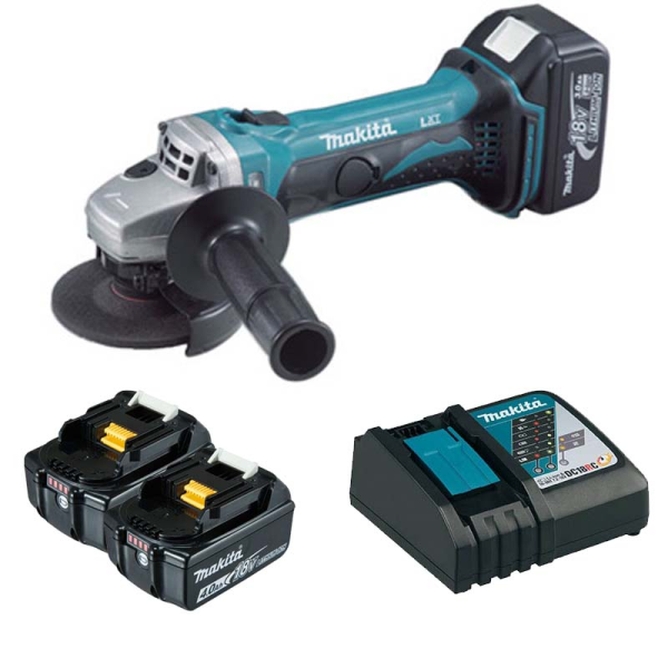 Máy mài góc dùng pin Makita DGA402RME (Sạc nhanh(DC18RC), 2 pin 4.0 Ah(BL1840B))