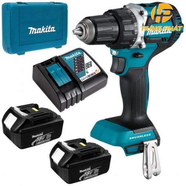 Máy khoan vặn vít dùng pin Makita DDF484RFE (Sạc nhanh(DC18RC), 2 pin 3.0Ah(BL1830B))
