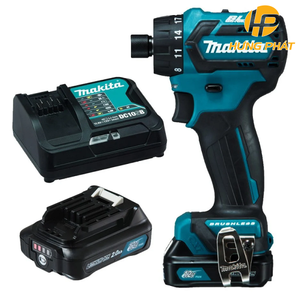 Máy khoan vặn vít dùng pin Makita DF032DSAE (Sạc nhanh(DC10SB), 2 pin 2.0Ah(BL1021B))