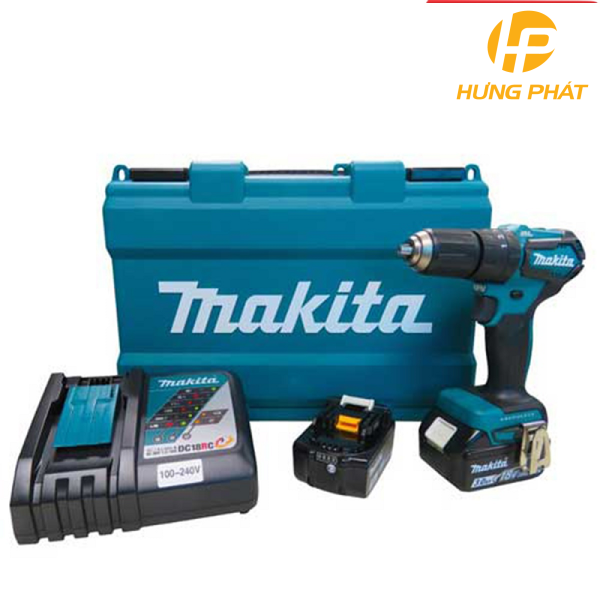 Máy khoan búa vặn vít dùng pin Makita DHP483RFE (kèm 2 pin 3.0AH + sạc nhanh)