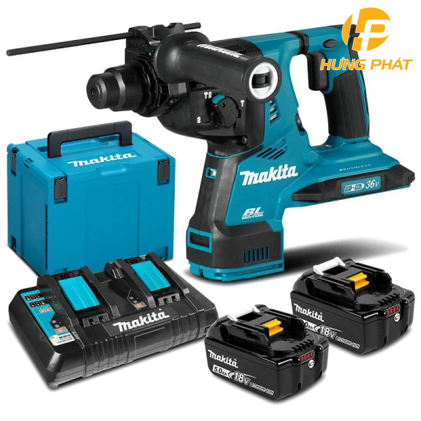 Máy Khoan Đa Năng dùng pin Makita DHR282PT2J (Sạc nhanh 2 cổng(DC18RD), 2 pin 5.0Ah(BL1850B))