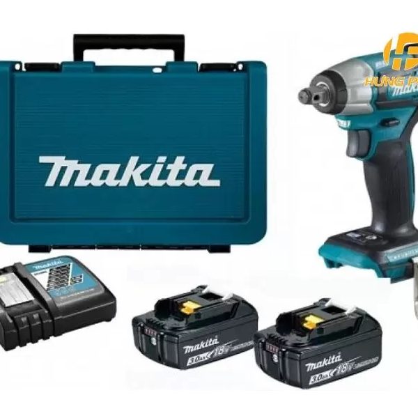 Máy siết bu lông dùng pin Makita DTW181RFE (Sạc nhanh(DC18RC), 2 pin 3.0Ah(BL1830B))