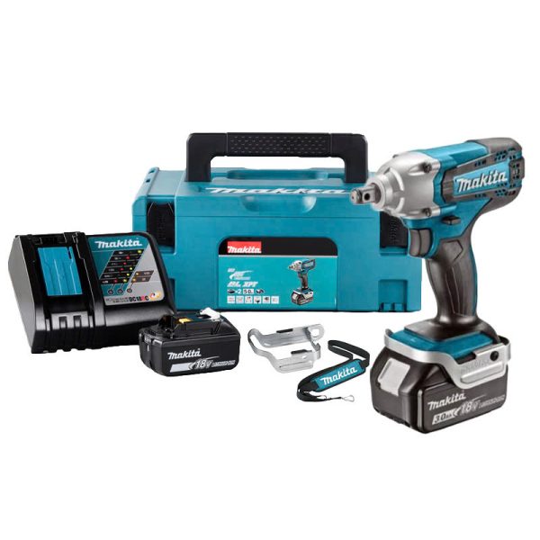 Máy siết bu lông dùng pin Makita DTW190RFJX (Sạc nhanh(DC18RC), 2 pin 3.0Ah(BL1830B))