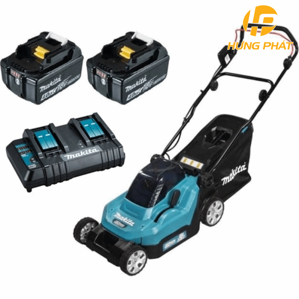 Xe cắt cỏ đẩy dùng pin Makita DLM382CM2 (Sạc 2 cổng(DC18SH), 2 pin 4.0Ah(BL1840B))