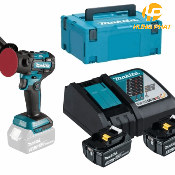 Máy đánh bóng dùng pin Makita DPV300RTJ - 18V (Sạc nhanh(DC18RC), 2 pin 5.0A.h(BL1850B))