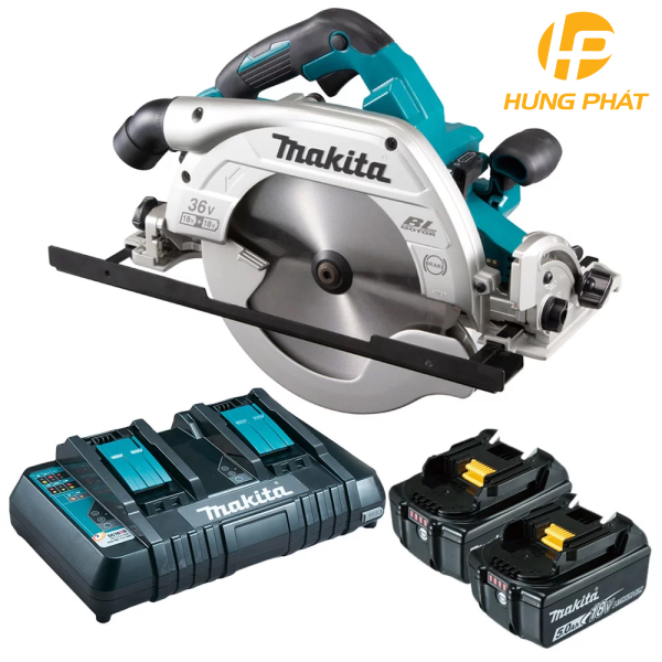 Máy cưa đĩa dùng pin Makita DHS900PT2 (235mm) (Sạc nhanh 2 cổng(DC18RD), 2 pin 5.0Ah(BL1850B))