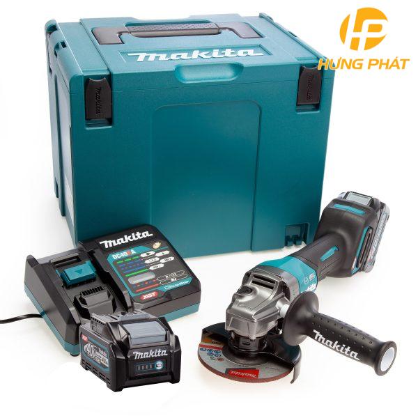 Máy mài góc dùng pin Makita GA013GM201 (125mm) (Sạc nhanh(DC40RA), 2 pin 4.0Ah(BL4040))
