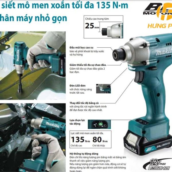 Máy vặn vít dùng pin Makita TD112DNZ (BL)(12V MAX) (Chưa kèm pin sạc)