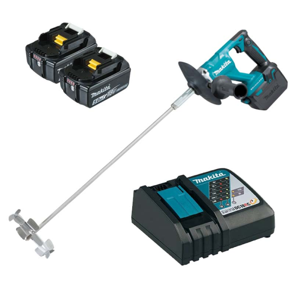 MÁY TRỘN SƠN DÙNG PIN DUT130RTE (BL)(18V) (kèm 02 pin 5.0 + sạc nhanh)