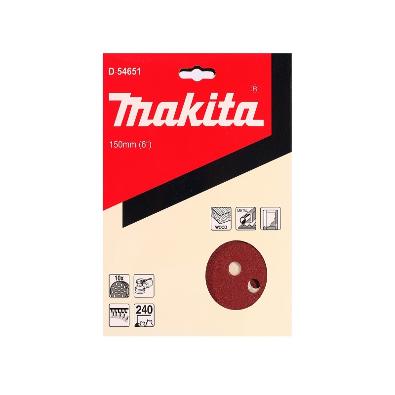 D-54651 Đĩa Nhám Tròn Cho Gỗ 150mm-a240-15 Lỗ (10 Cái/Hộp) D-54651 Đĩa Nhám Tròn Cho Gỗ 150mm-a240-15 Lỗ (10 Cái/Hộp)