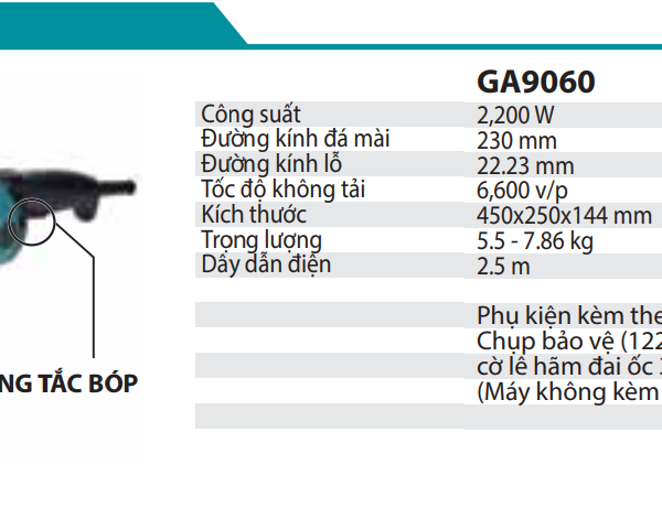 Máy Mài Góc Makita GA9090 (230MM/2200W/CÔNG TẮC BÓP)